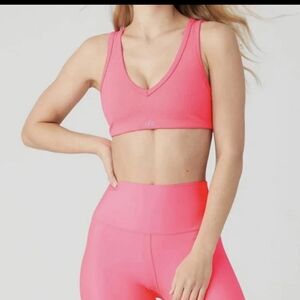 ALO Yoga Neon Pink Sports Bra